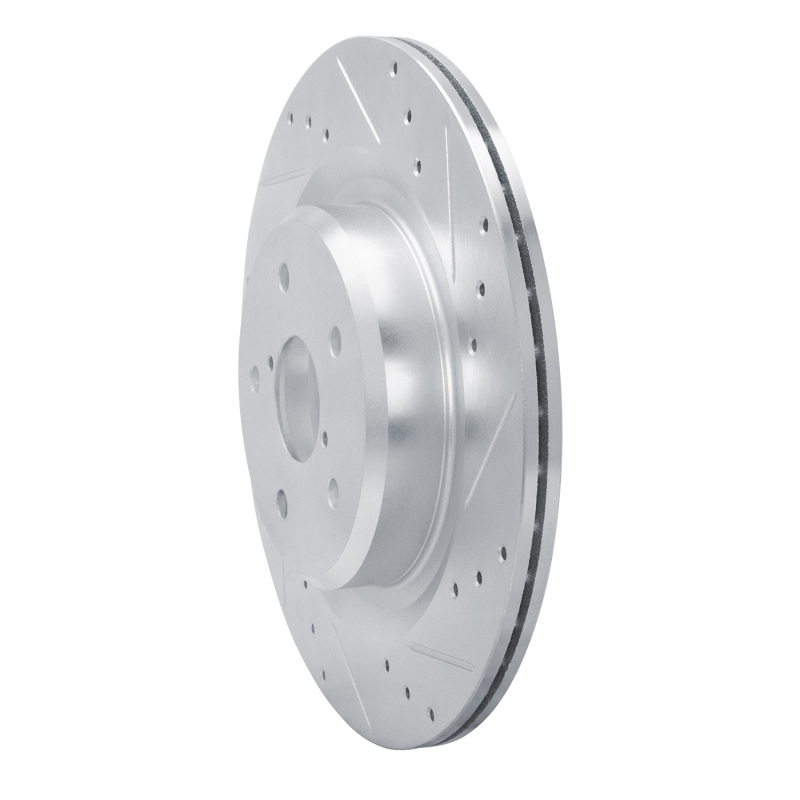 Subaru ASCENT Brake Rotor (1) - Rear Right - R1 Concepts - Drilled & Slotted - Silver - `19-`25